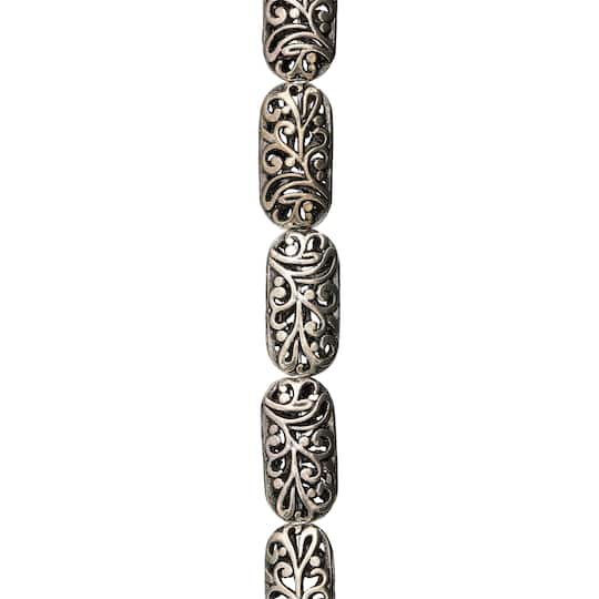 12 Pack: Silver Plated Vine Pattern Beads, 20mm by Bead Landing™